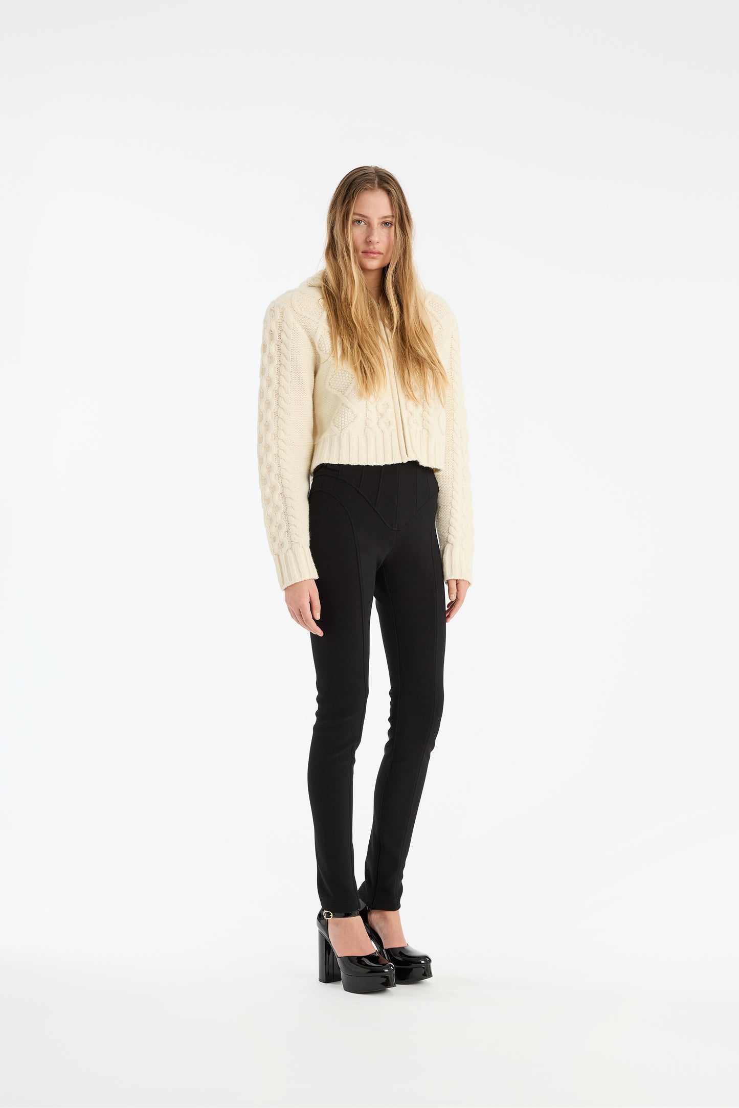 Knit Cable Zip Cardigan