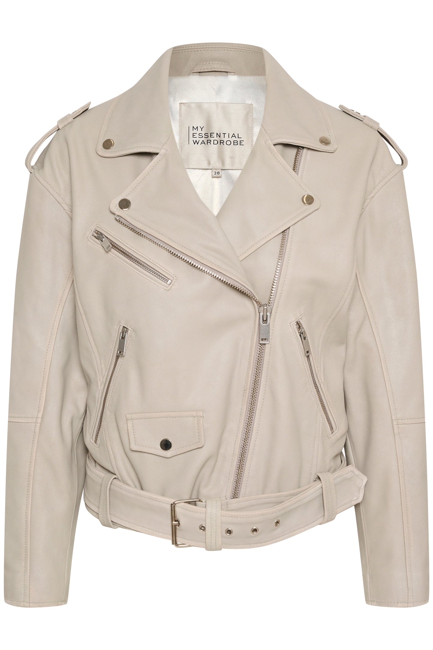 Lederjacke MWGilo White Retro Wash