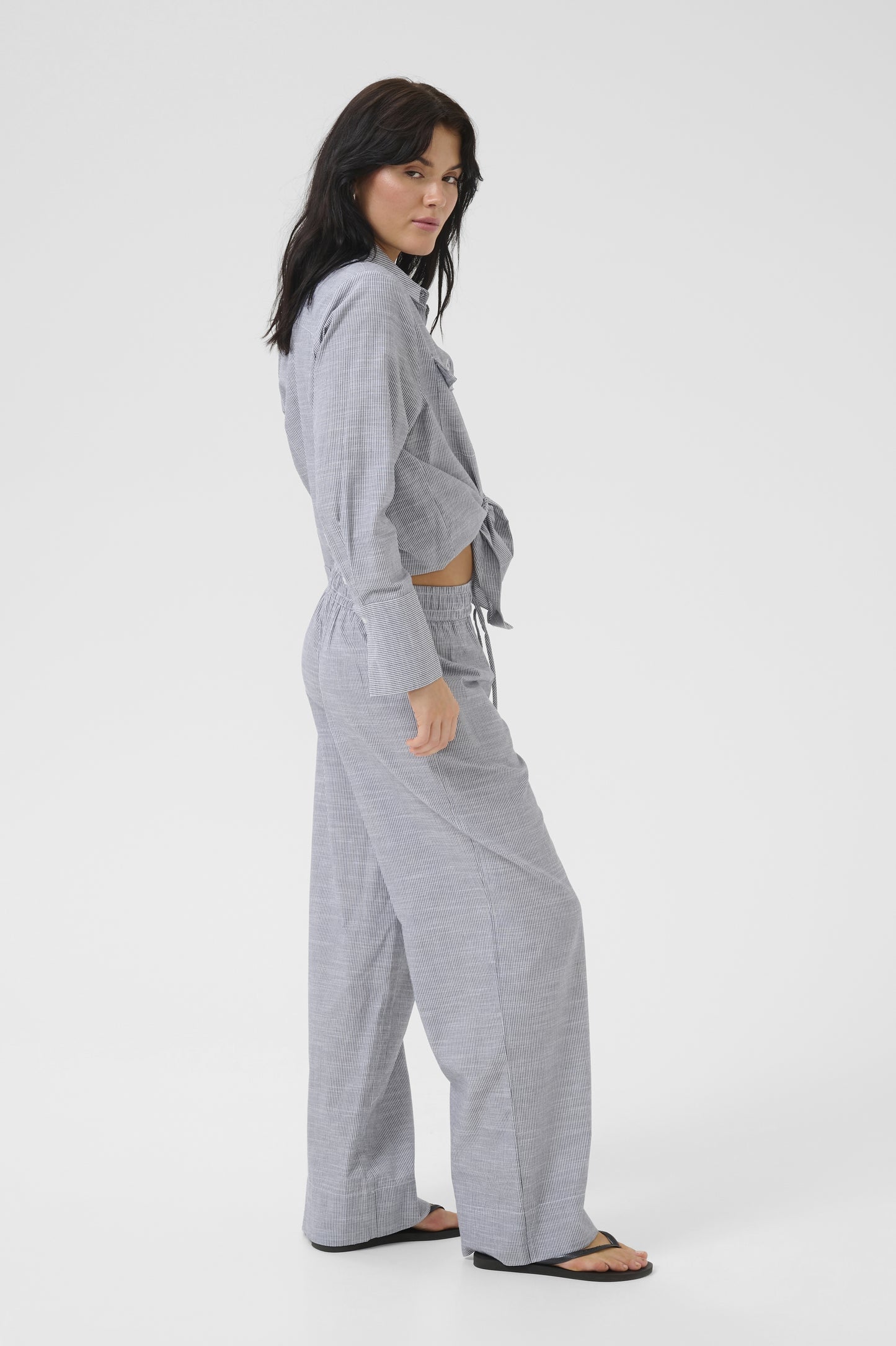 Stoffhose SkyMW Wide Blue Striped