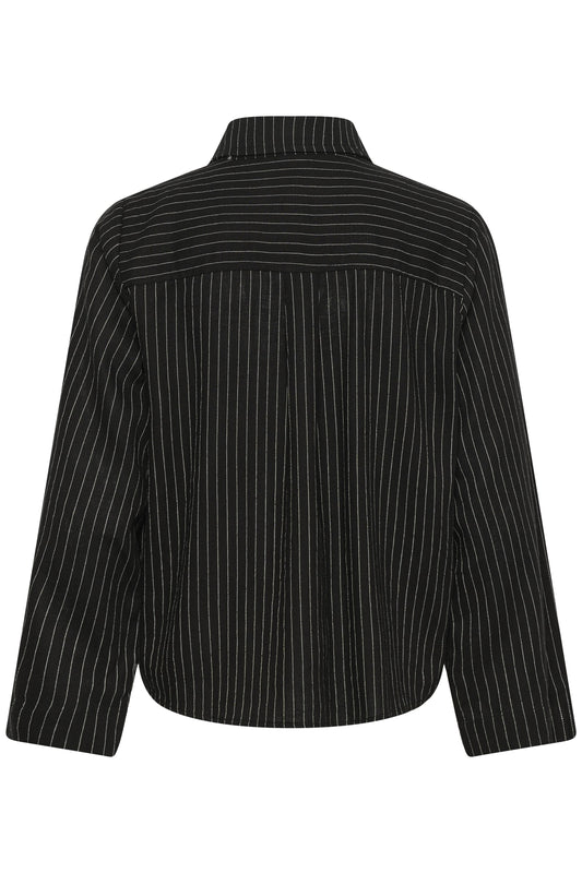 Hemd JeannieMW Black With Oatmeal Stripe