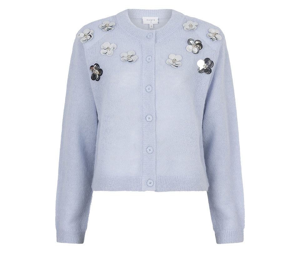 Strickcardigan Mit Pailetten Cloud Blue