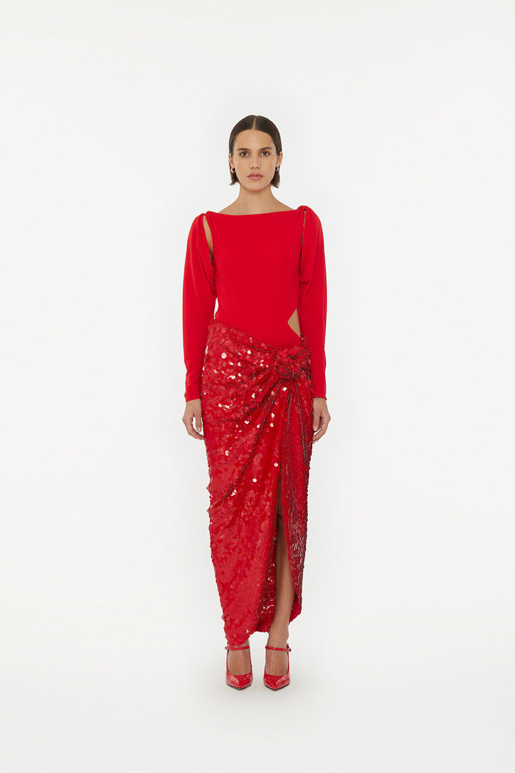 Asymetric Sequin Skirt