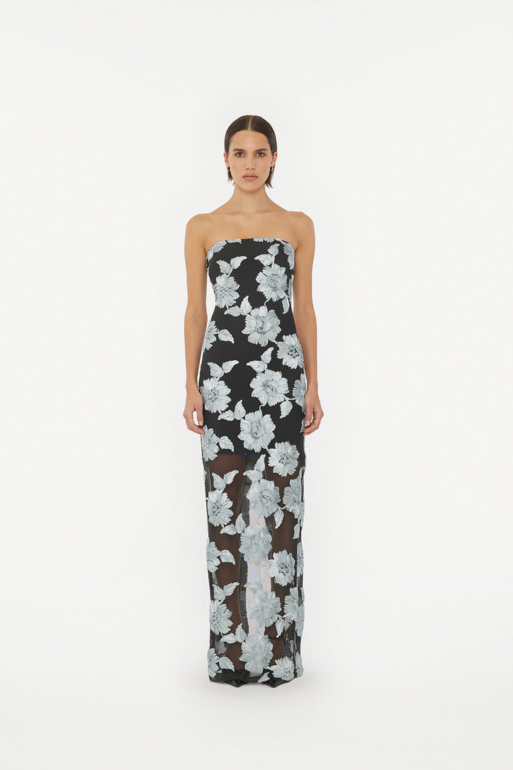 Flower Mesh Tube Dress