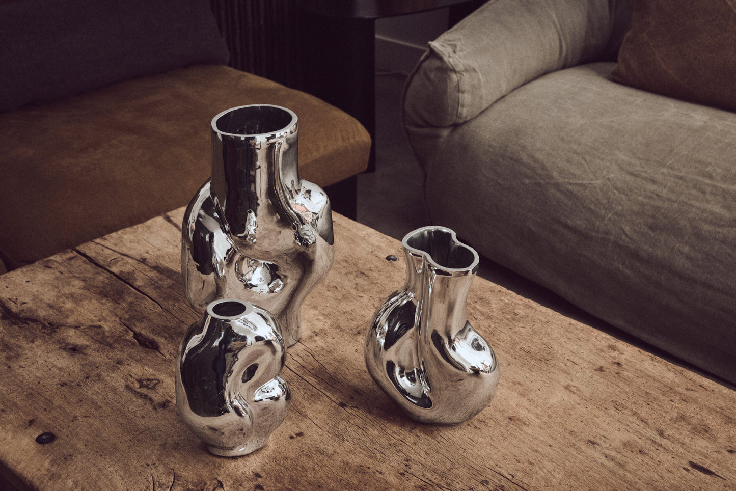 Small Vase Gleam Glass Chrome