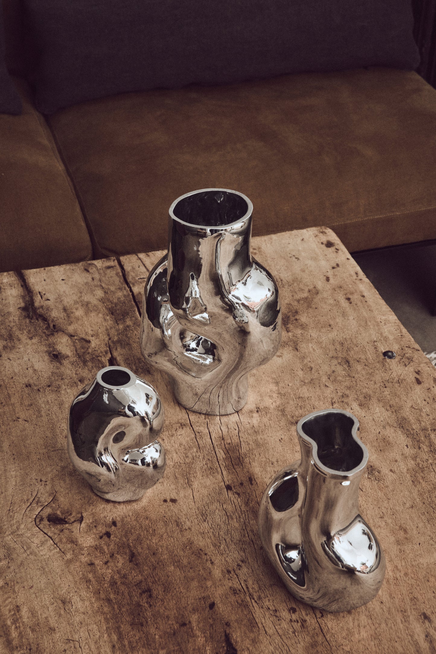 High Vase Gleam Glass Chrome