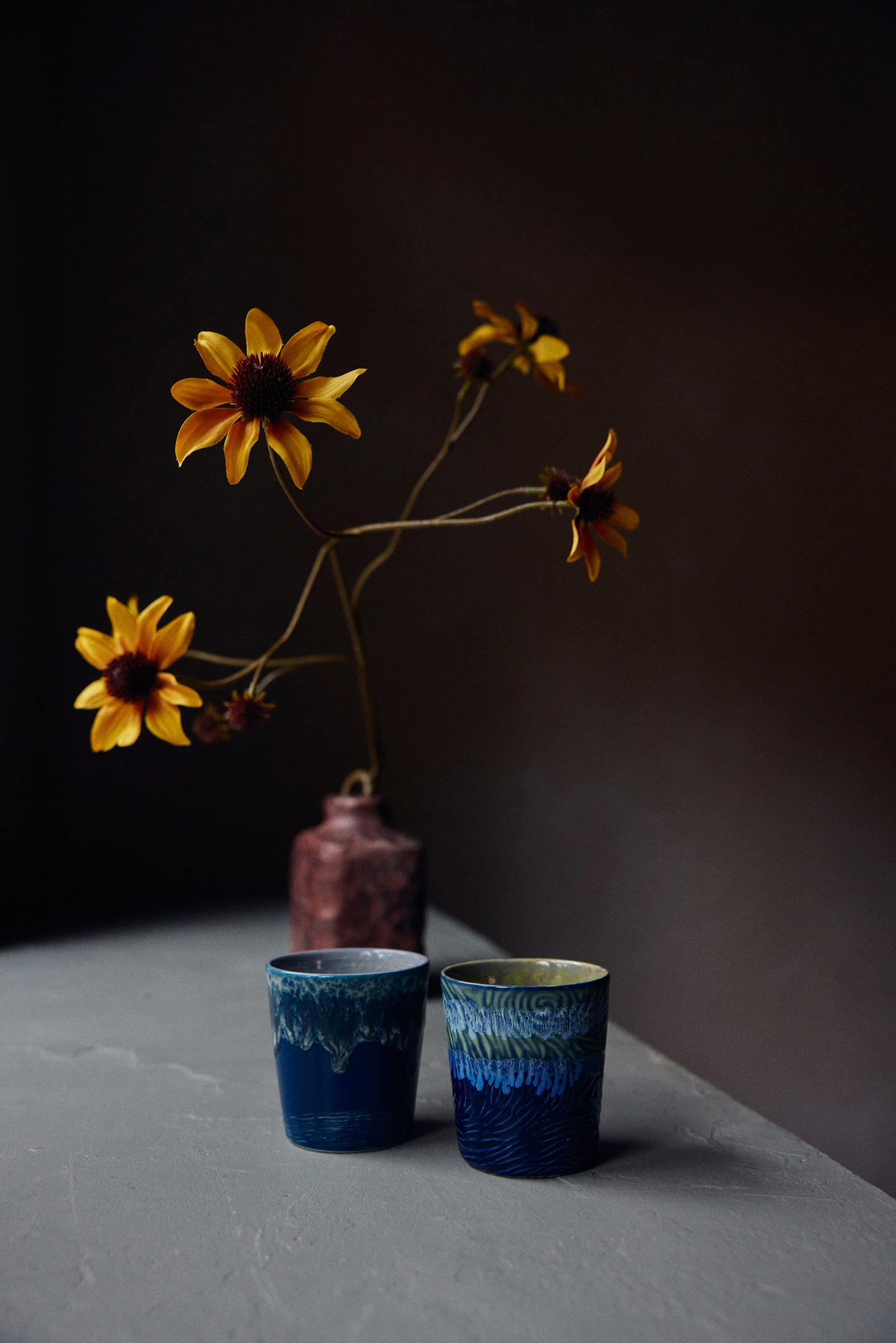 Coffee Mugs 70s Ceramics Van Gogh Starry Night 2er Set