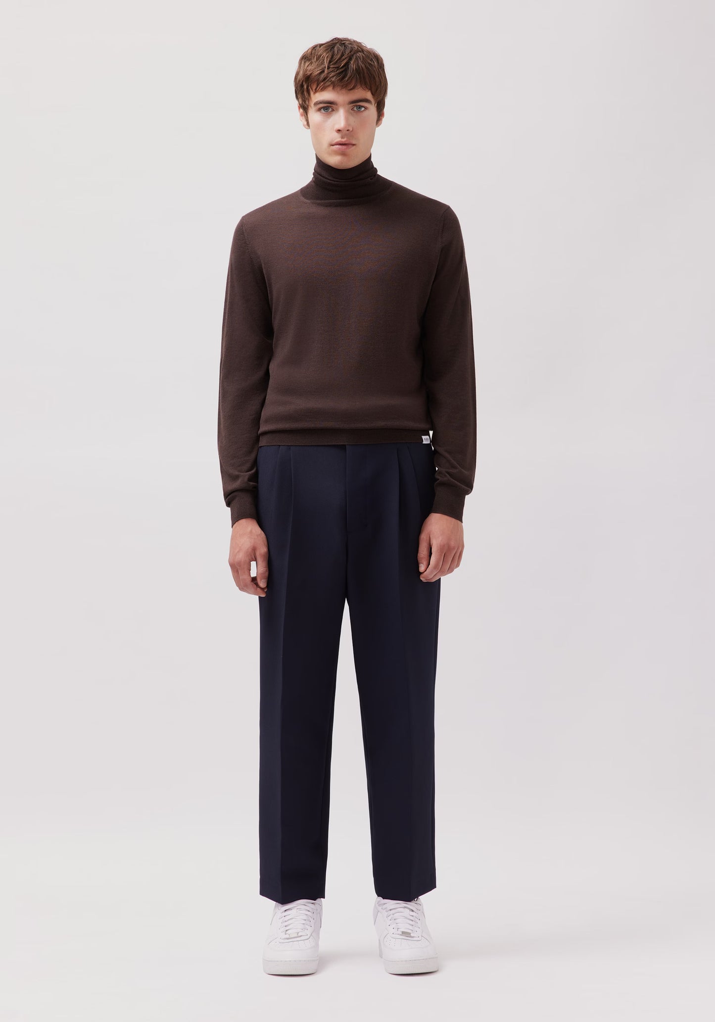 Roll Up Pullover Dark Brown