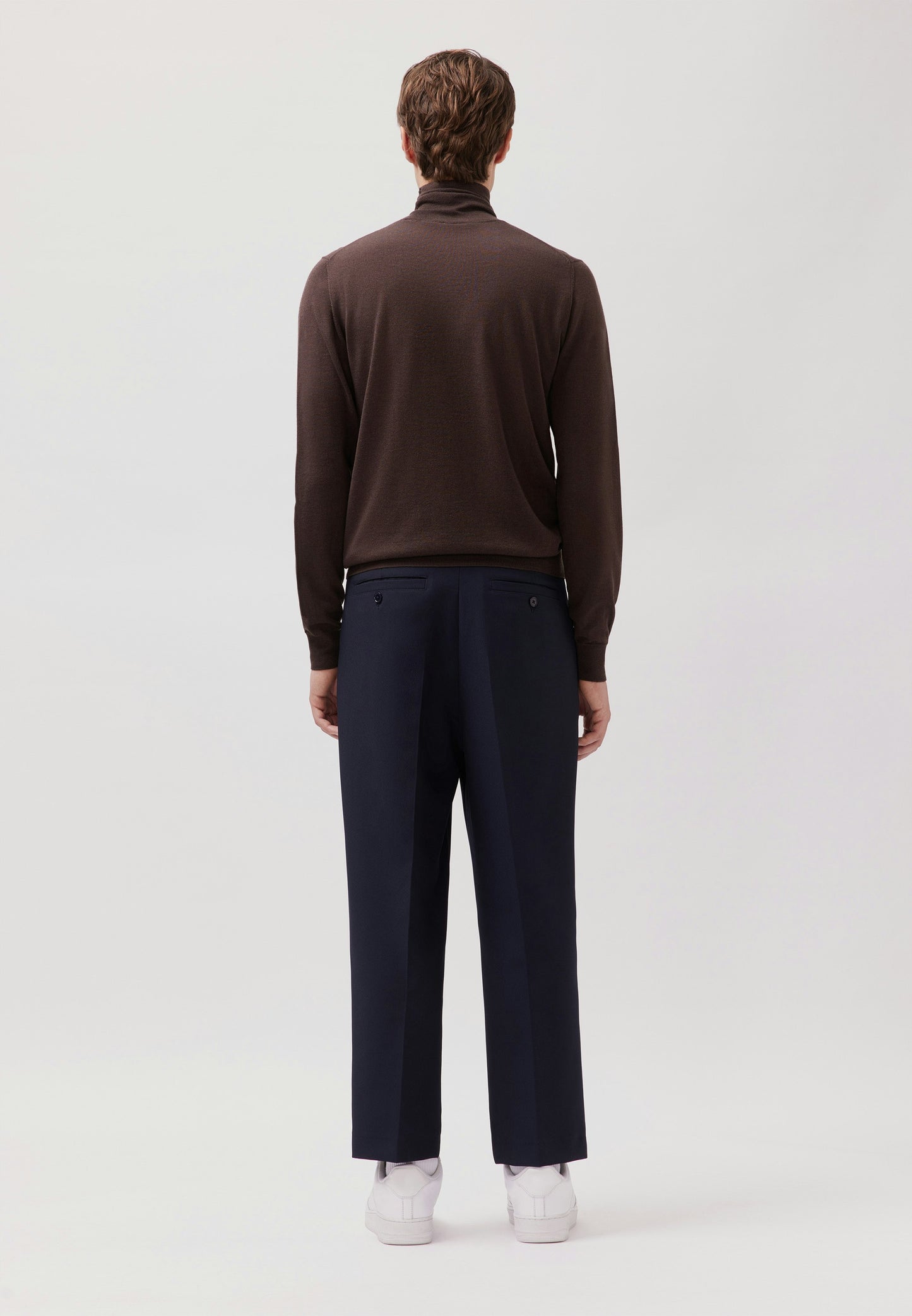 Roll Up Pullover Dark Brown