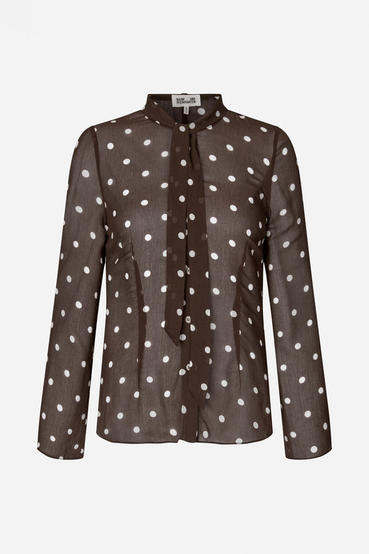 Blouse Coffee Bean Dots