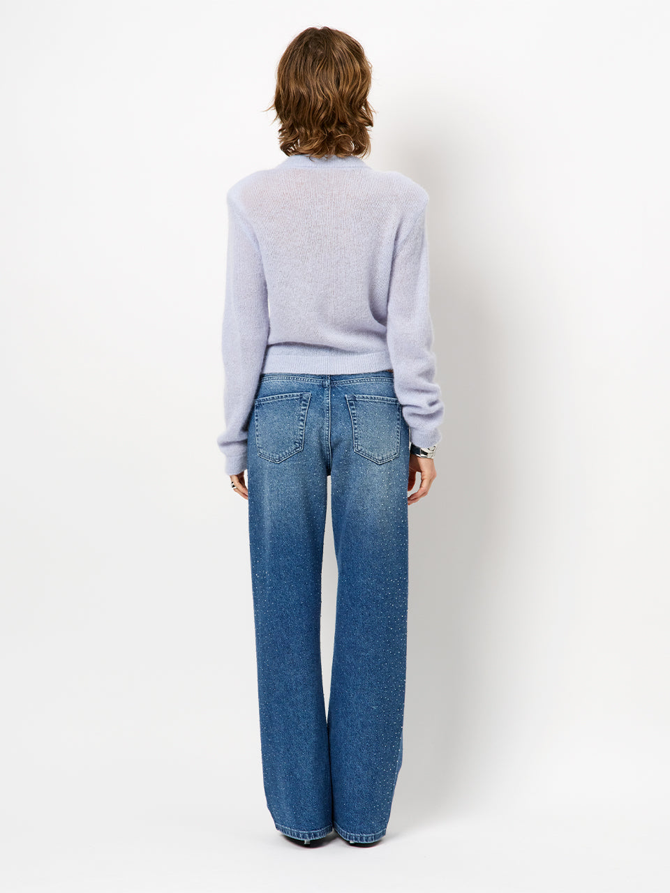Strickcardigan Mit Pailetten Cloud Blue
