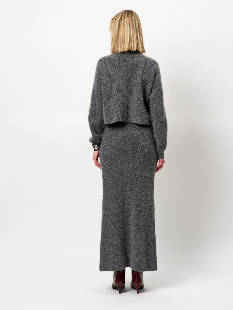 Cropped Rollkragenpullover D6-Yuria Grey