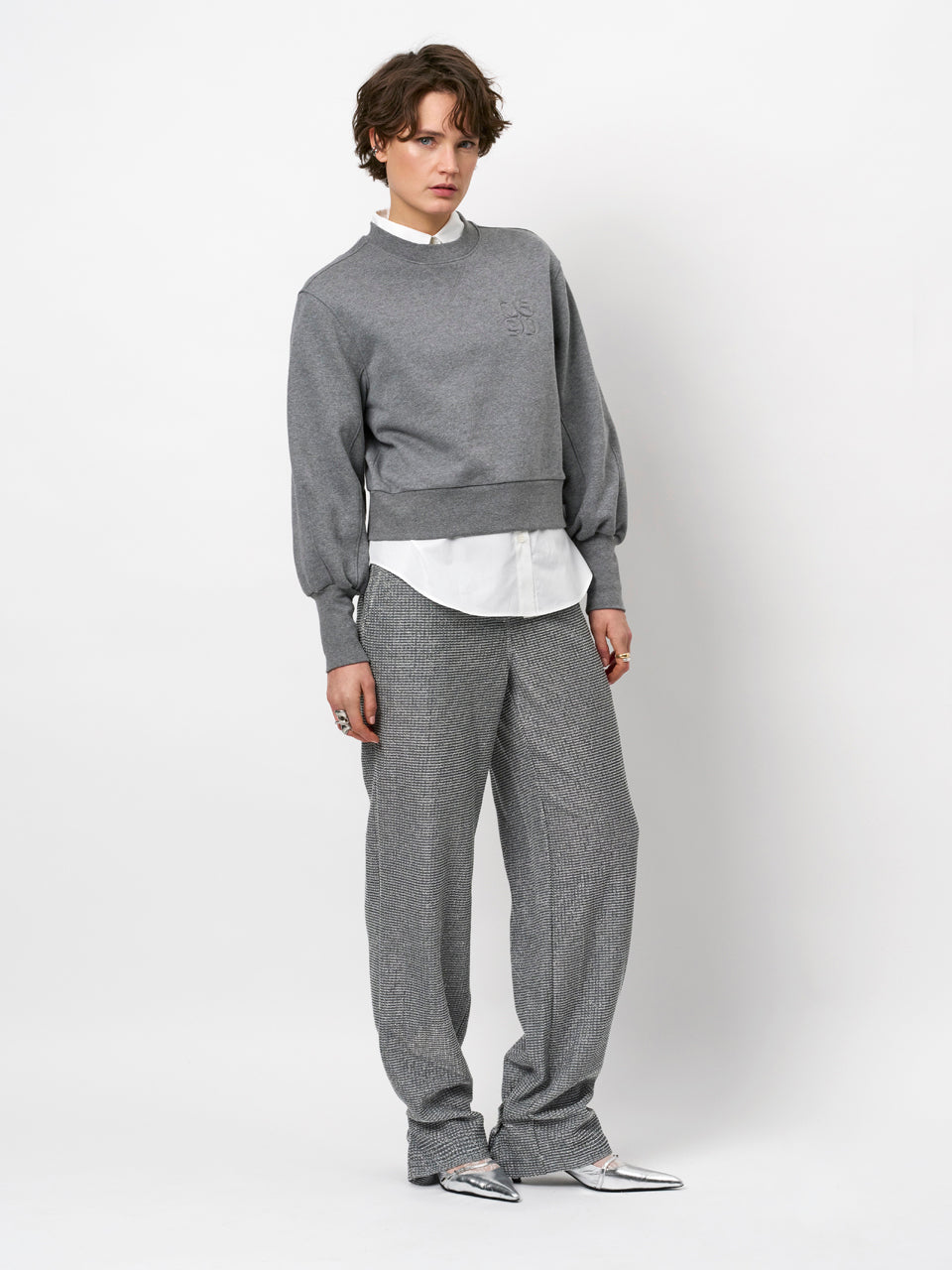 Sweater mit Logo D6-Lison Grau