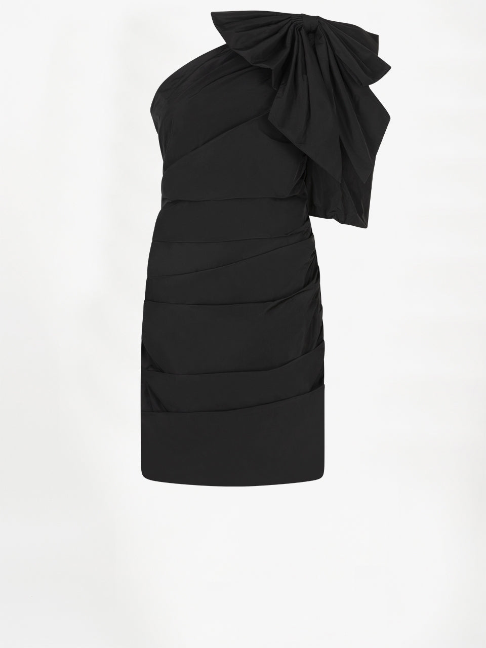 One Shoulder Minikleid mit abnehmbarer Schleife D6-Tami Black