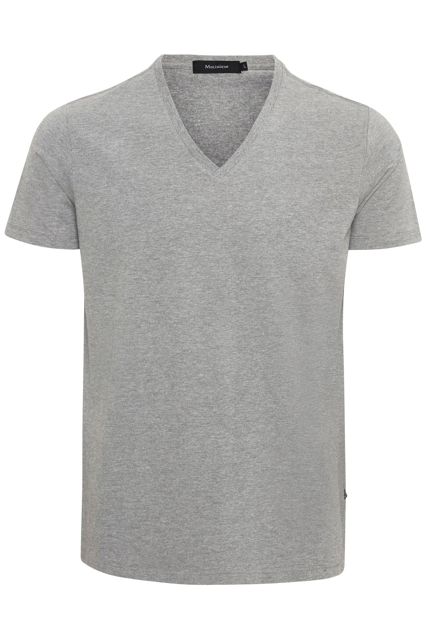 V-Neck T-Shirt medium Grey Melange
