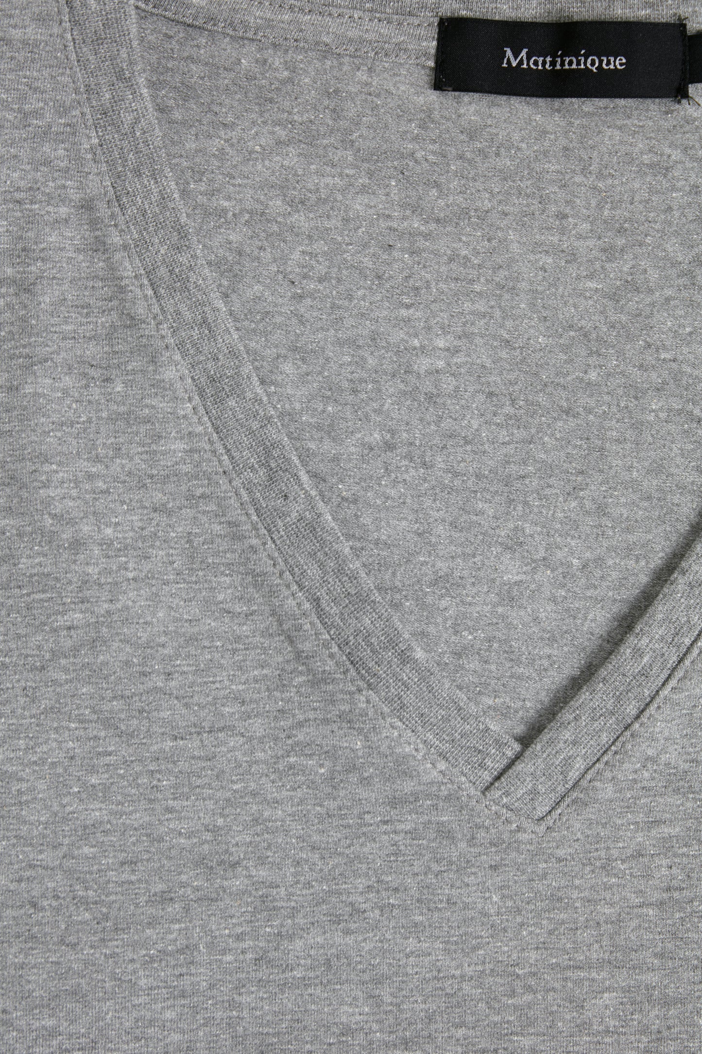 V-Neck T-Shirt medium Grey Melange