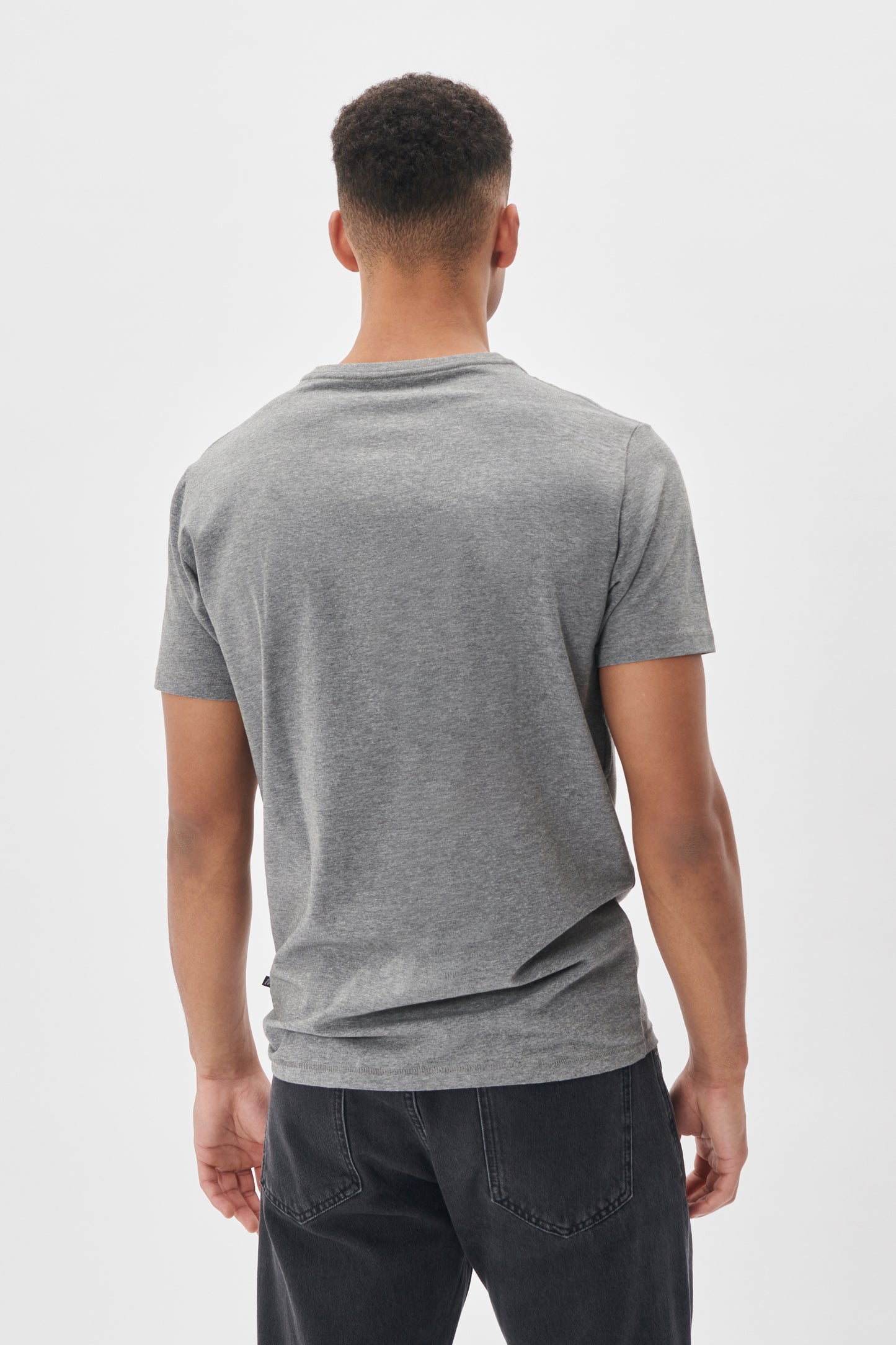 V-Neck T-Shirt medium Grey Melange