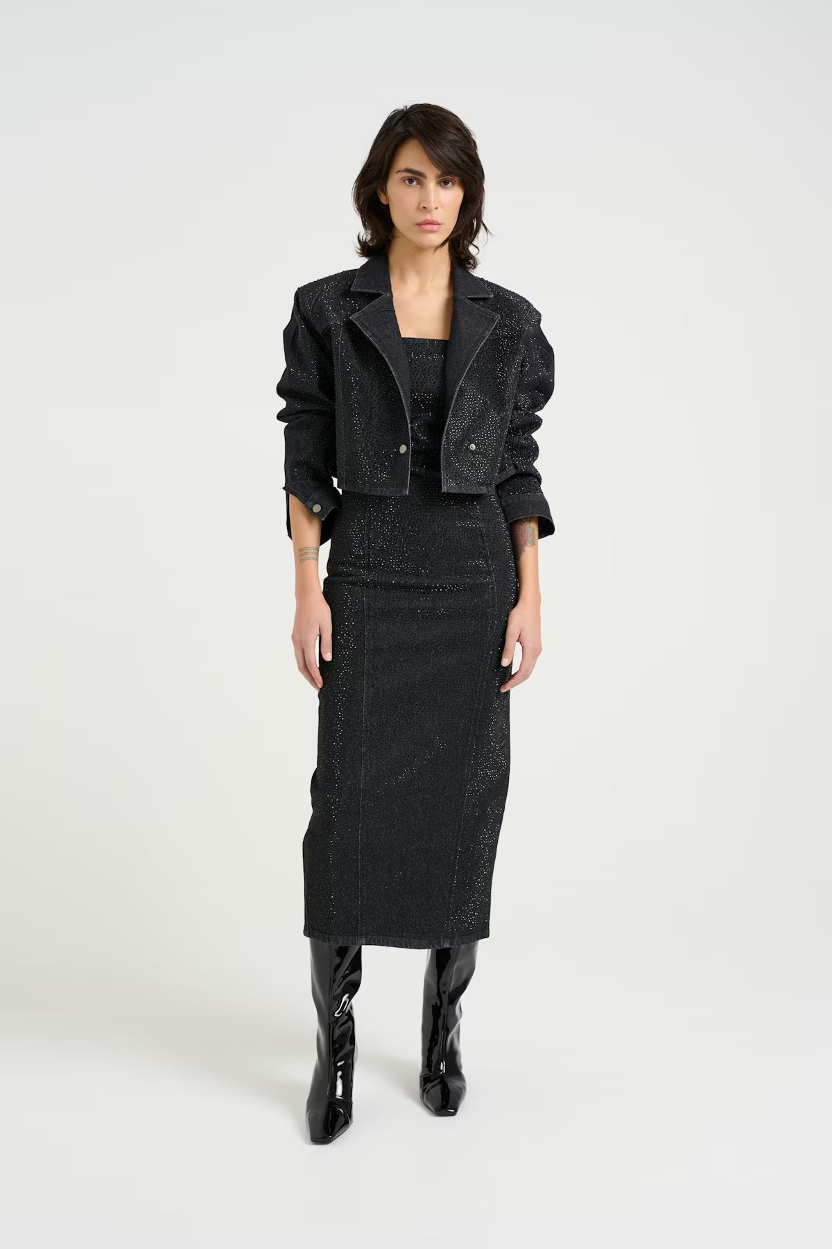 Jeanskleid Glitzer