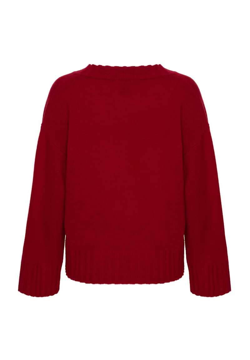Strickpullover HuxiMW Burgundy Red