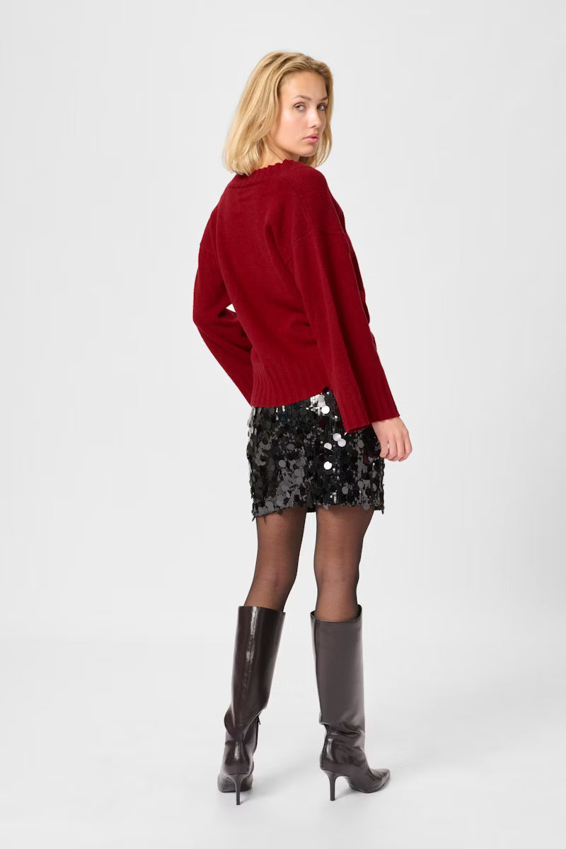 Strickpullover HuxiMW Burgundy Red