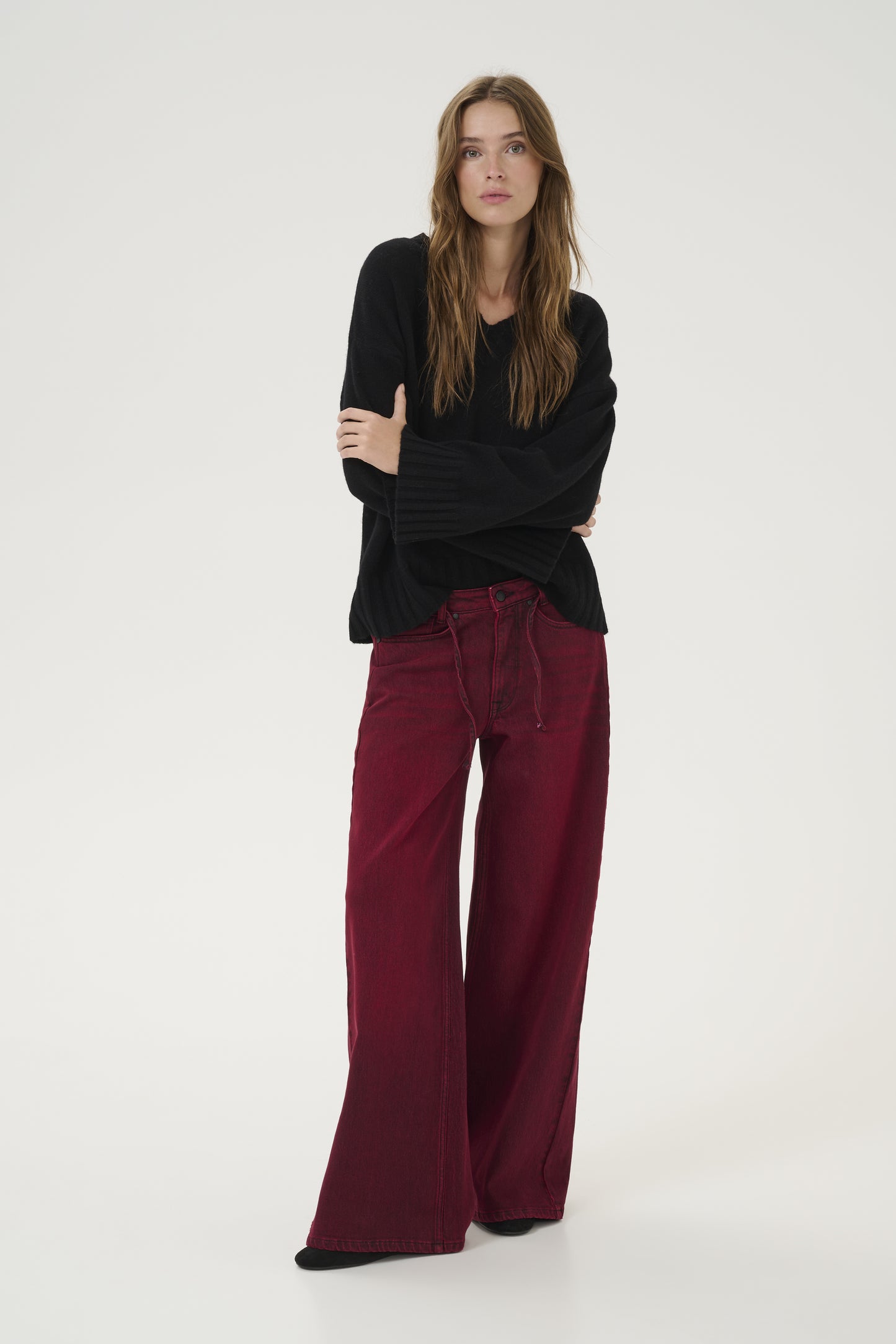 Wide Jeans DangoMW Burgundy