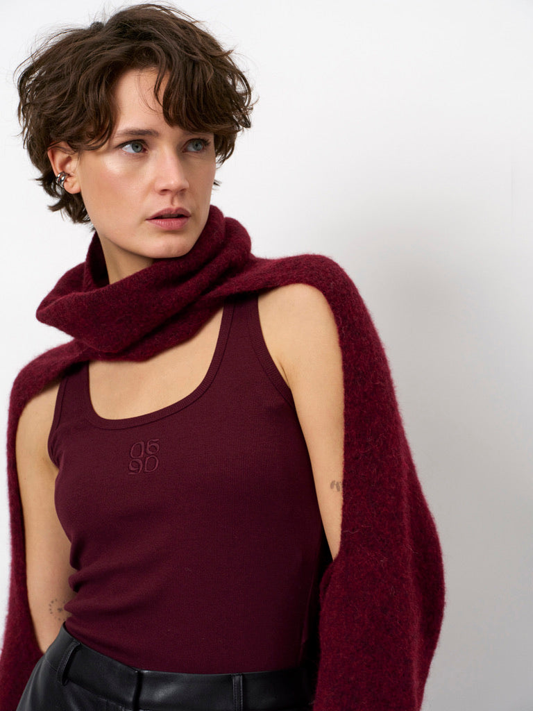 Cropped-Bolero-Cardigan Burgunderrot