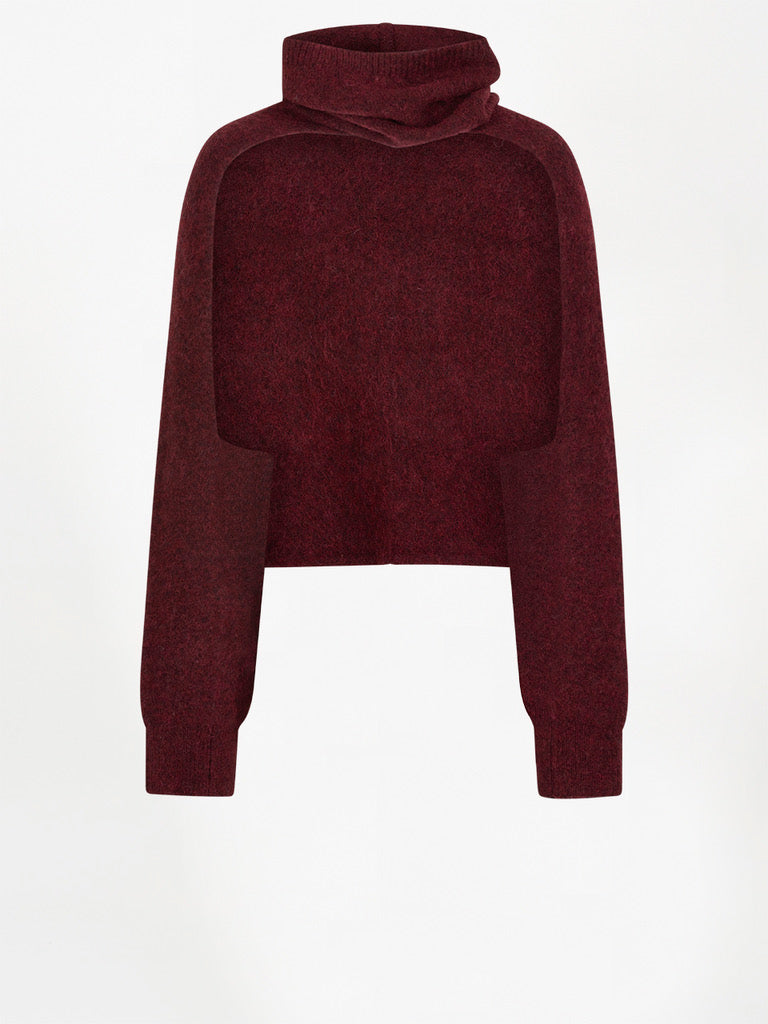 Cropped-Bolero-Cardigan Burgunderrot