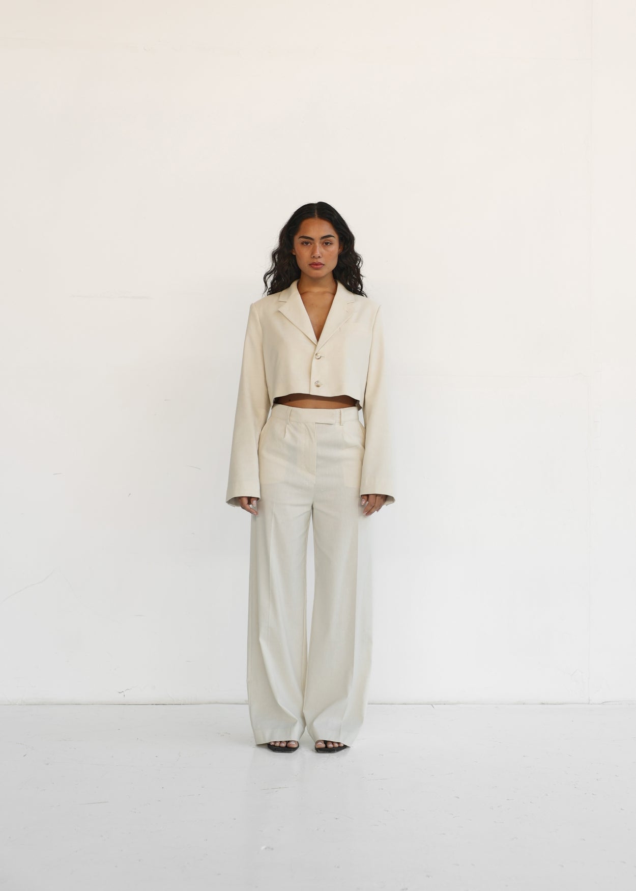 Cropped-Blazer Azule'CL Ecru