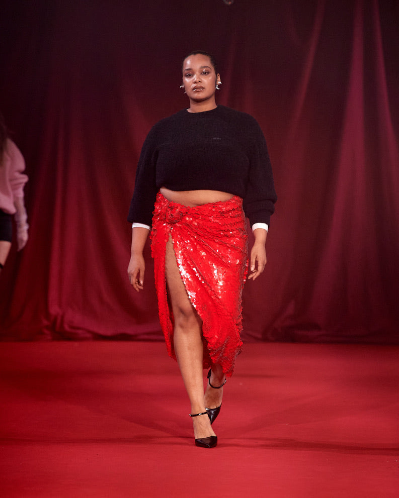 Asymetric Sequin Skirt