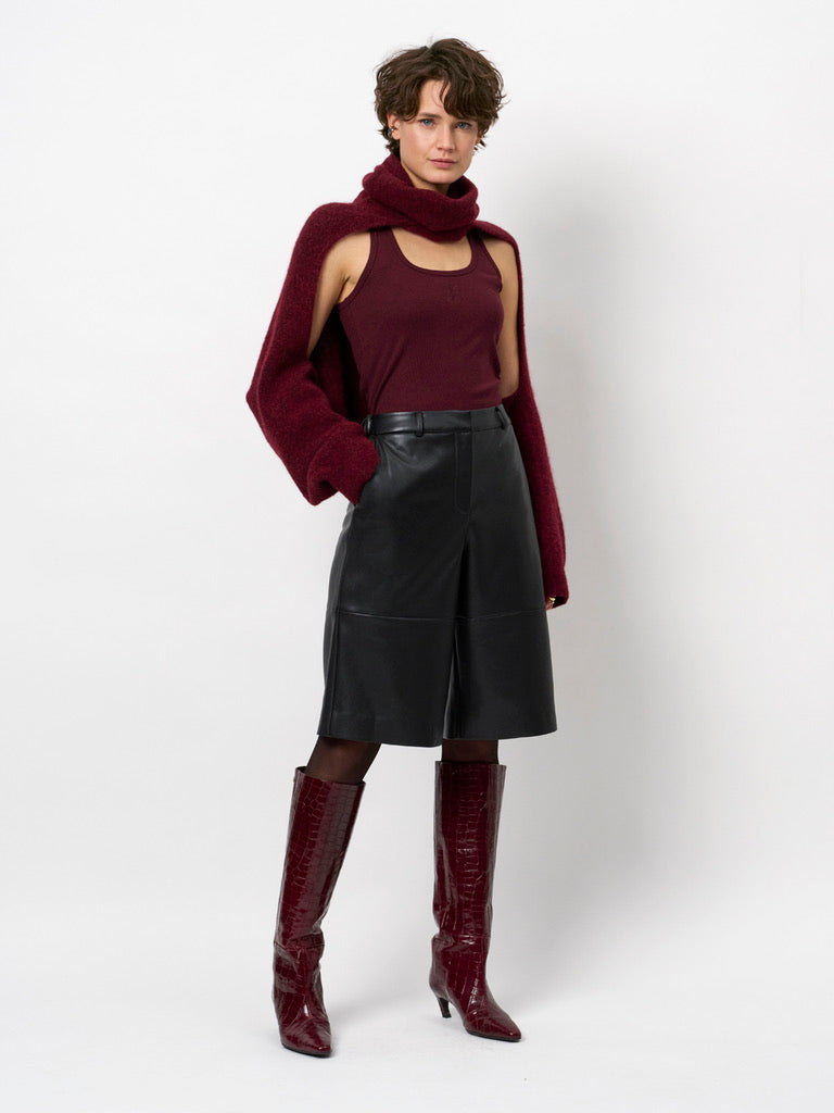 Cropped-Bolero-Cardigan Burgunderrot
