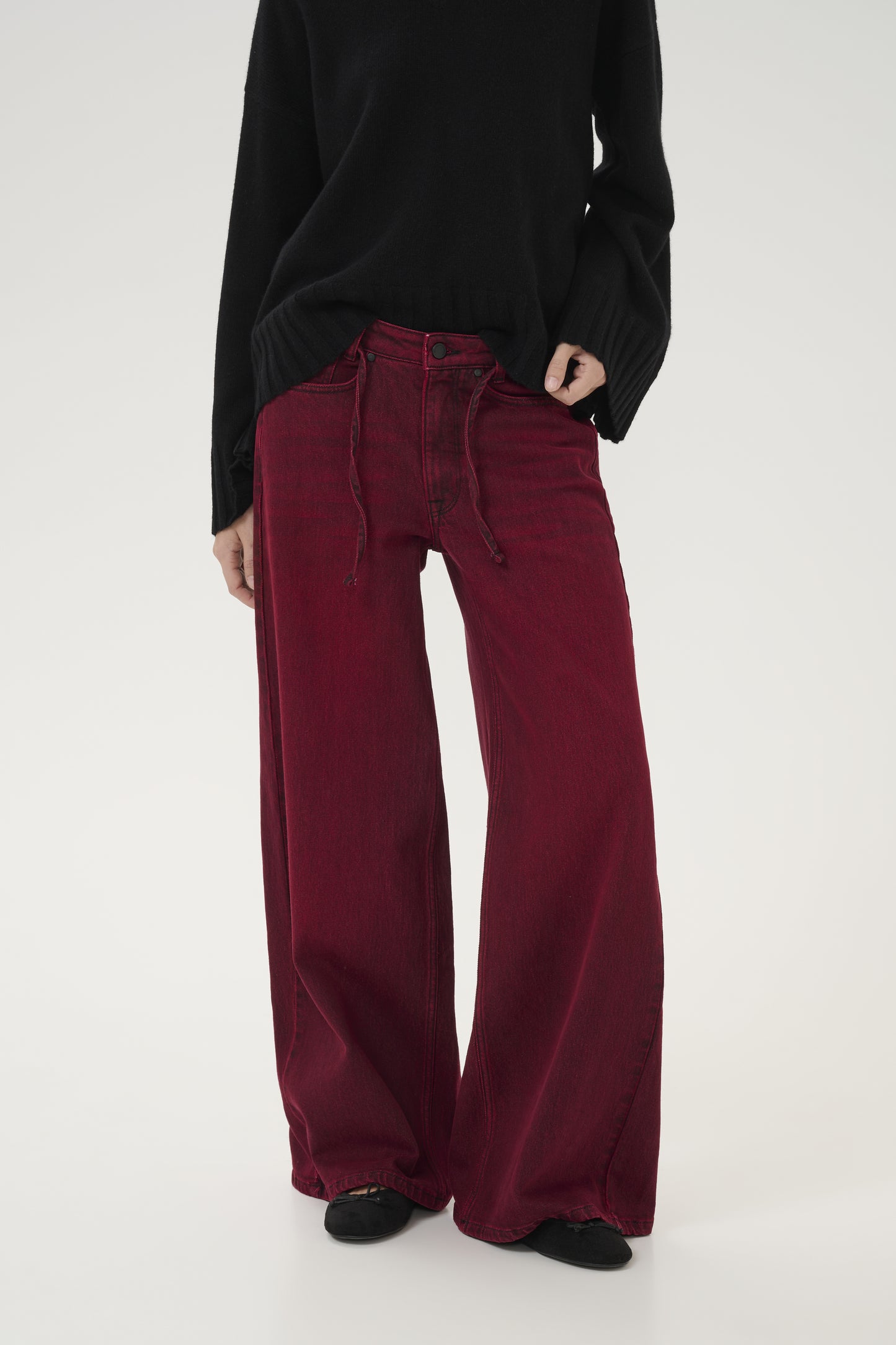 Wide Jeans DangoMW Burgundy