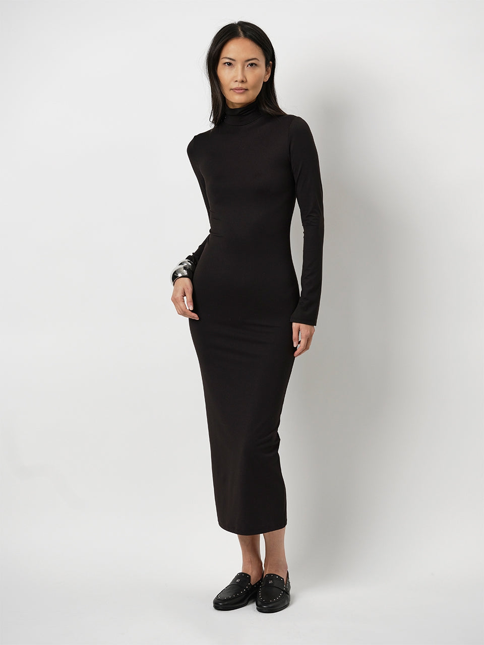 High Collar Dress Raven