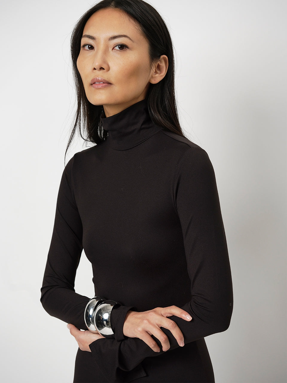 High Collar Dress Raven