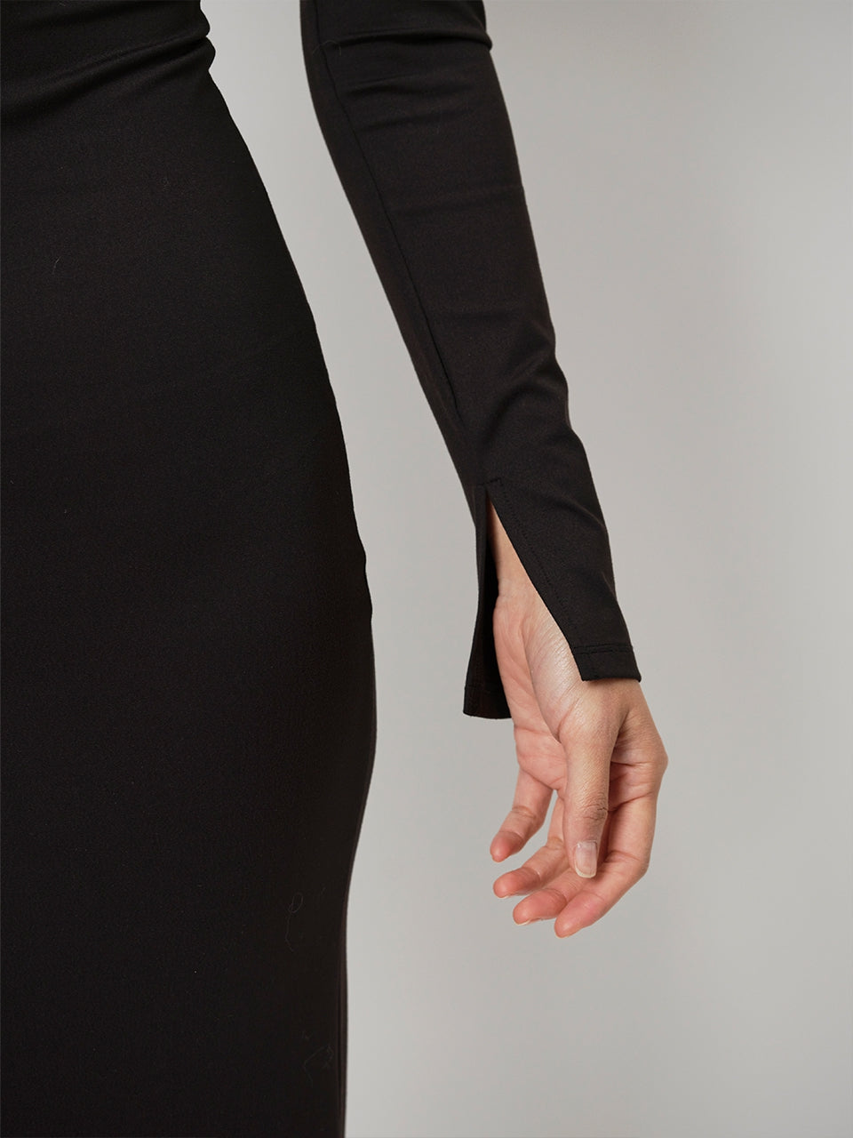 High Collar Dress Raven