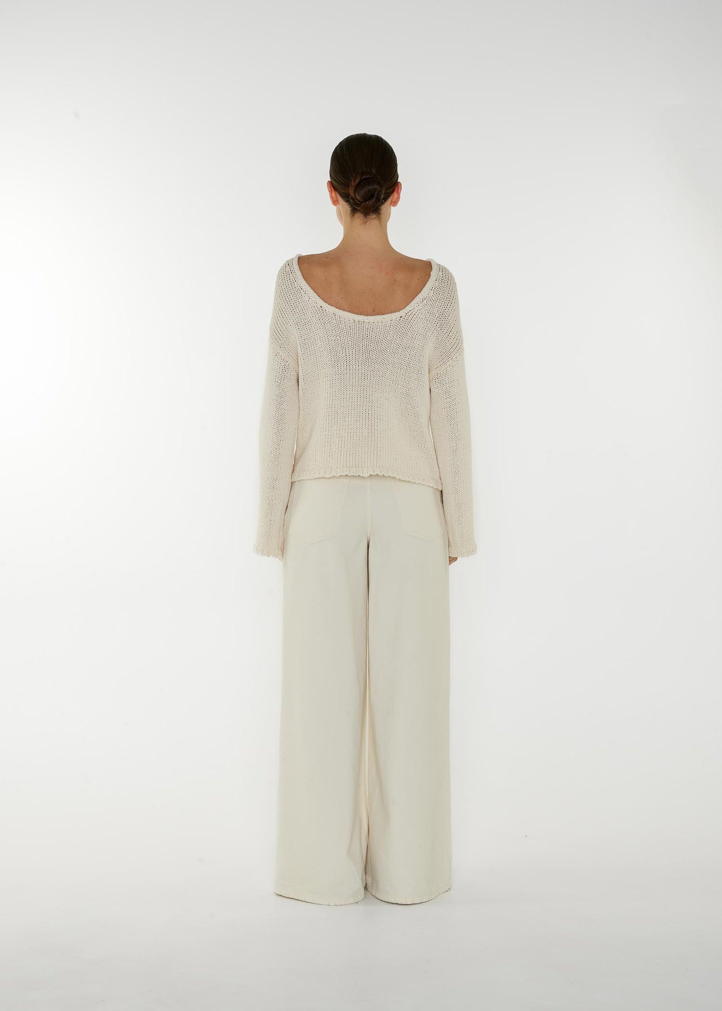 Grobstrick Pullover Blu`CL Ecru