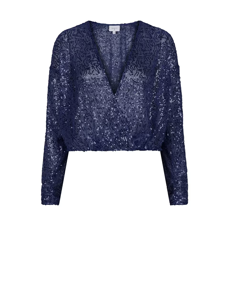 Cropped Pailletten-Cardigan Nocturnal Blue