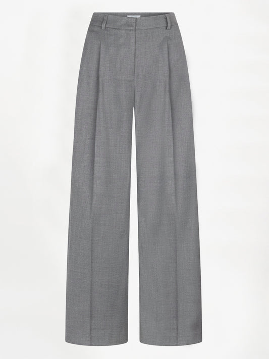 Pleated Pants Granit Grey Melange