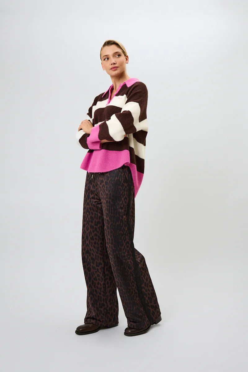 Knit Polo Pullover Stripes