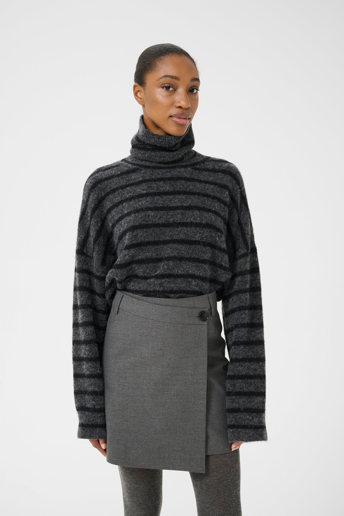 Strick-rollkragen-pullover AlphaGZ Striped
