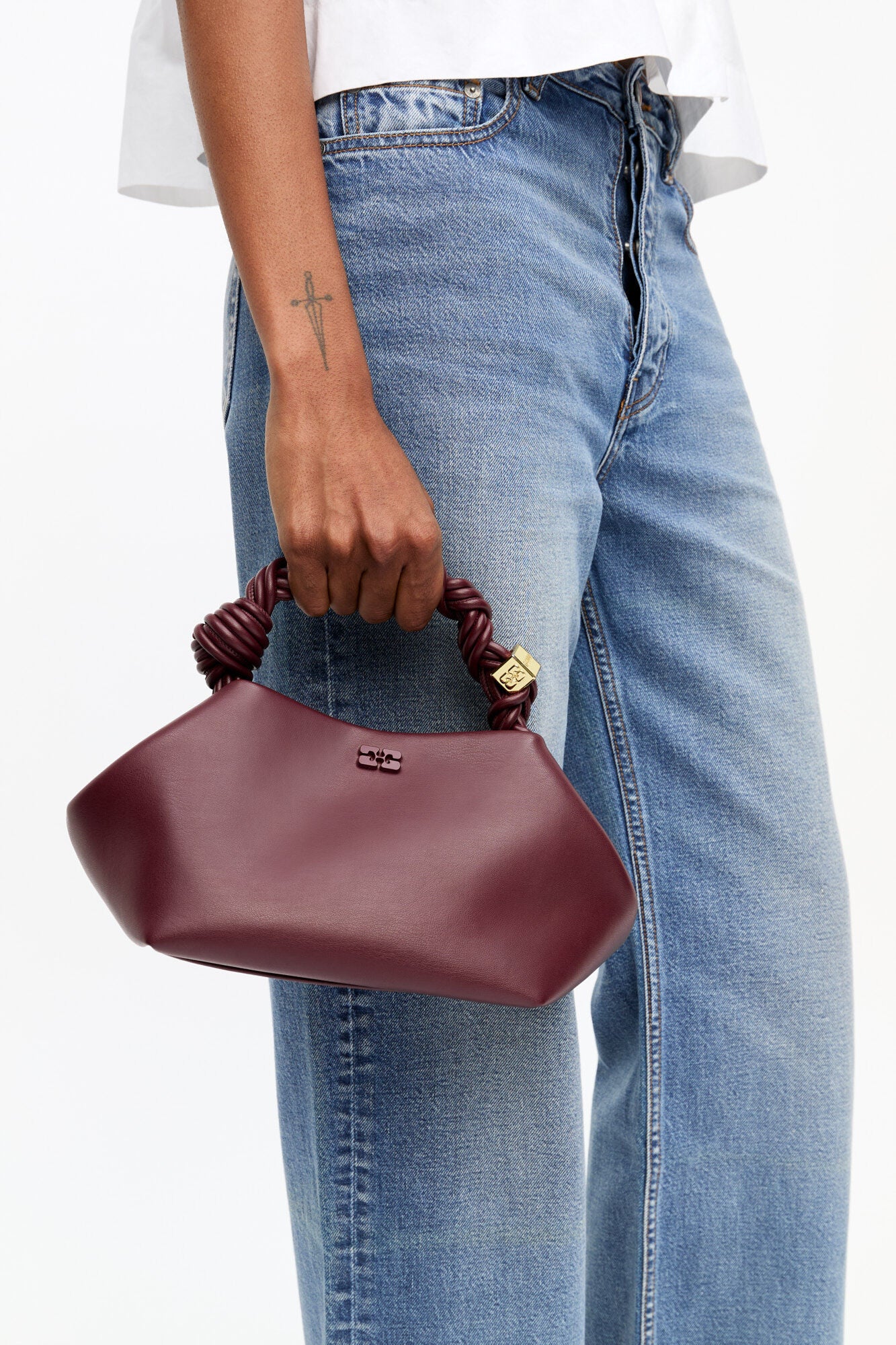 Ganni Bou Bag Small Burghundy