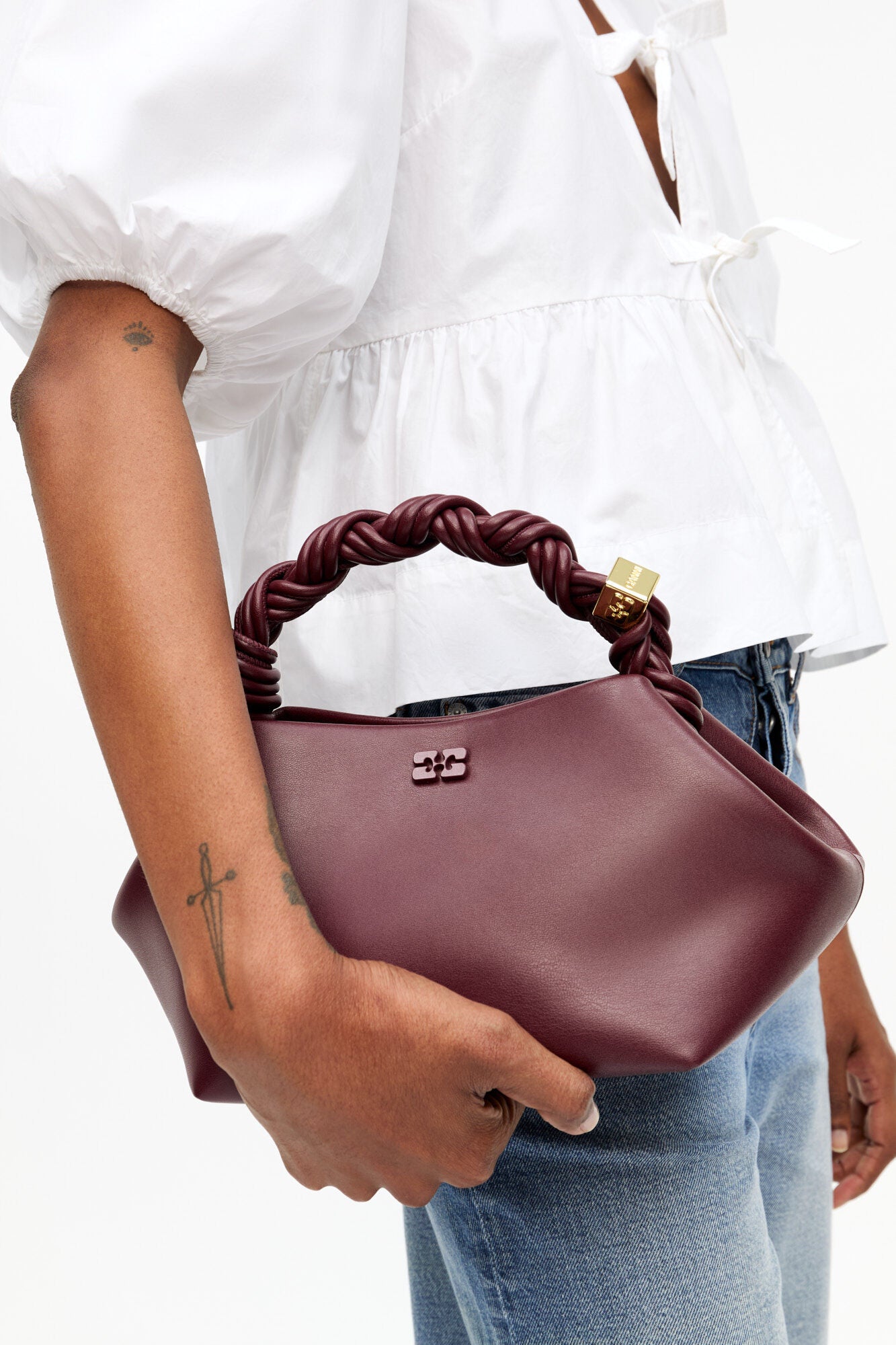 Ganni Bou Bag Small Burghundy