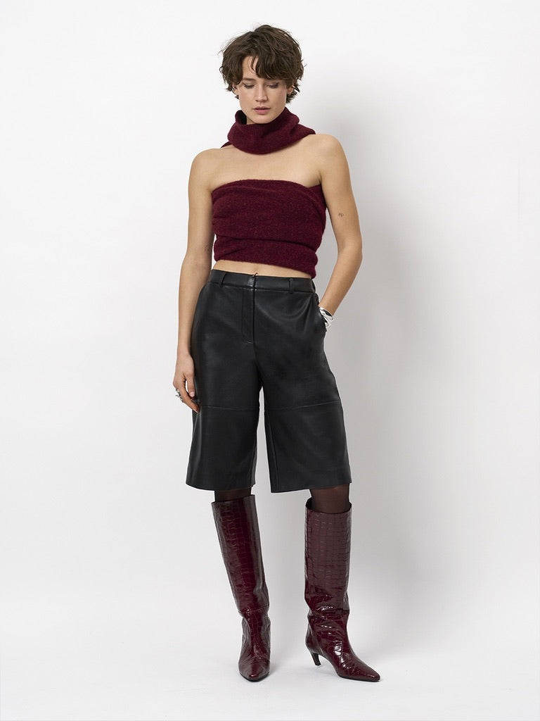 Cropped-Bolero-Cardigan Burgunderrot