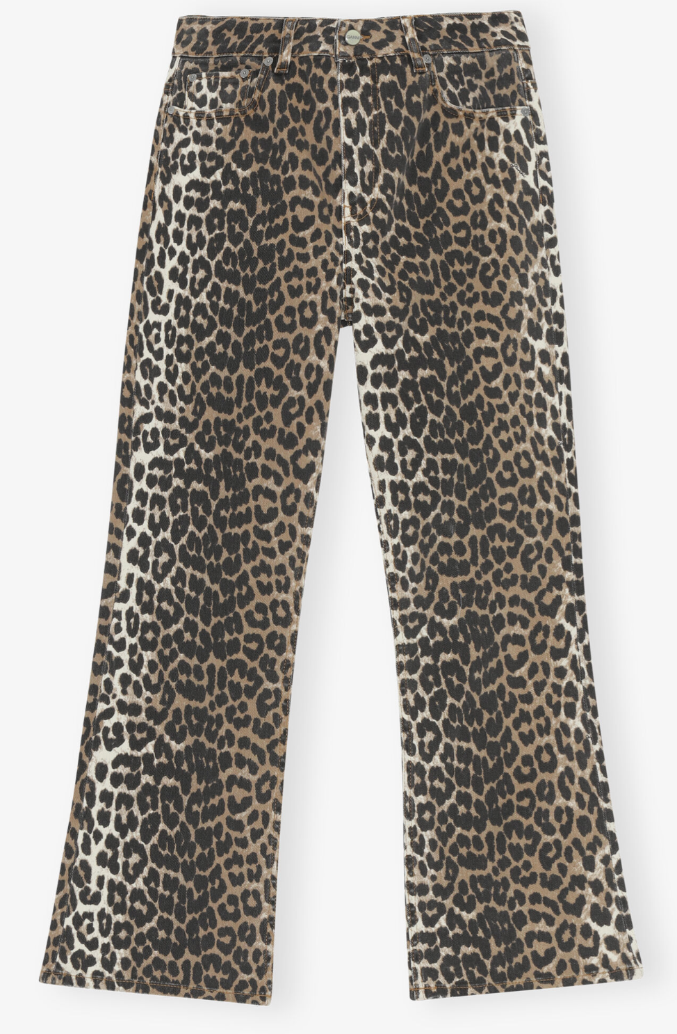 Ganni Leopard Betzy Cropped Jeans