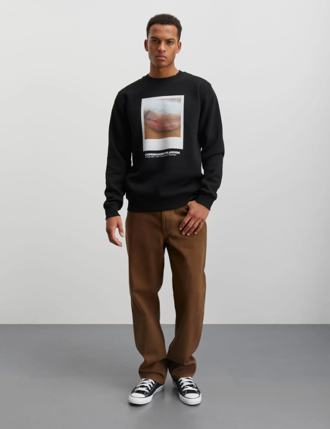 Standart Crew Polowide Sweat Schwarz