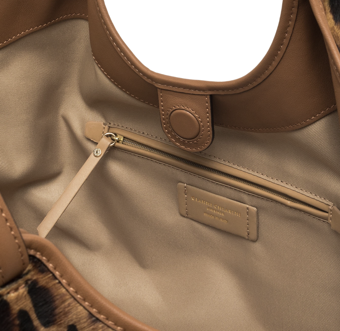 Handbag Gianni Chiarini DuaGC Maxi Lamb Castoro