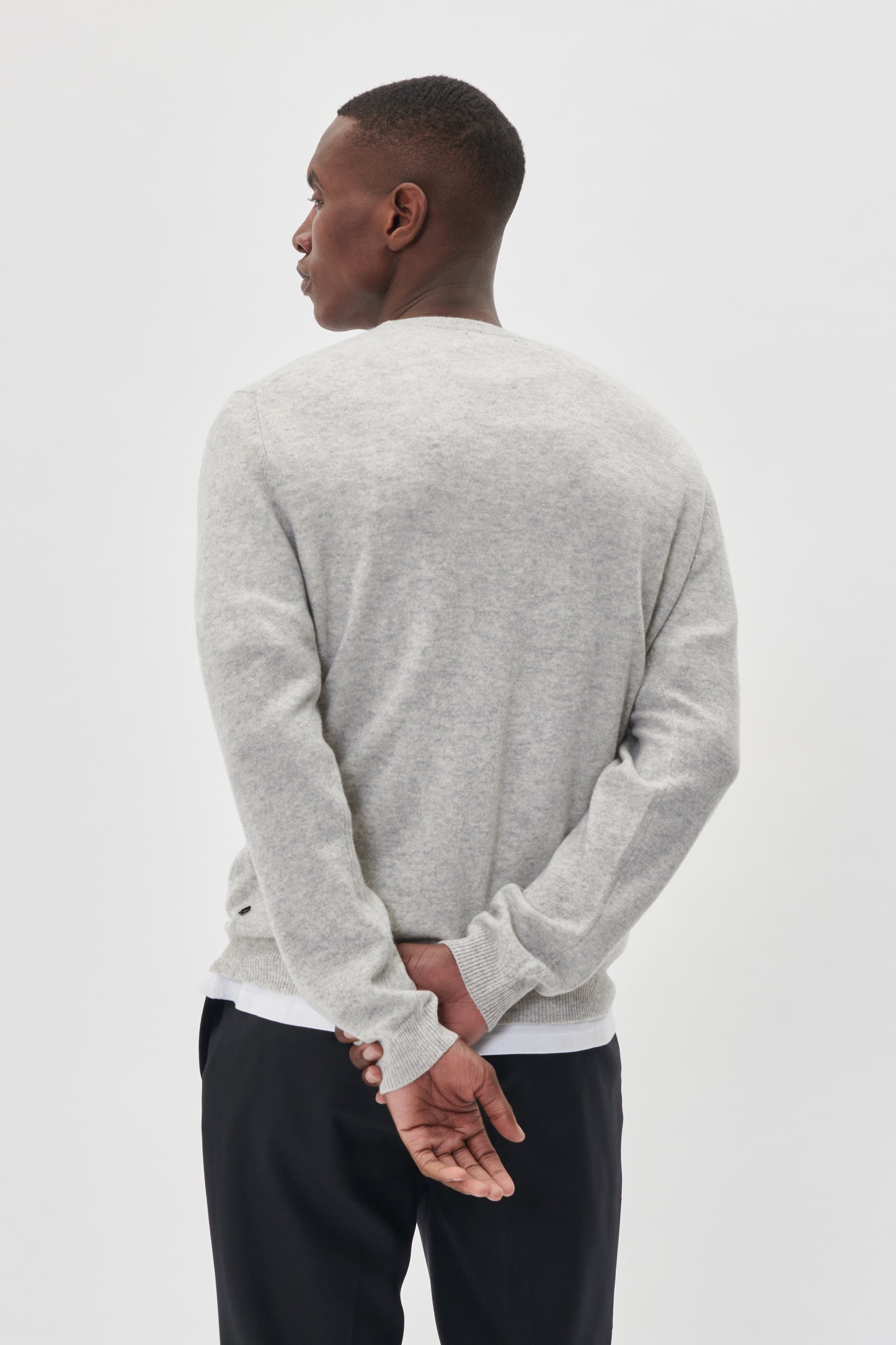 Cashmere Strickpullover Light Grey Melange