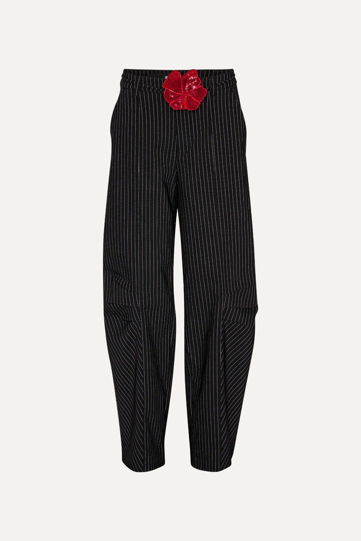 Cargo Pants Black Pinestripe