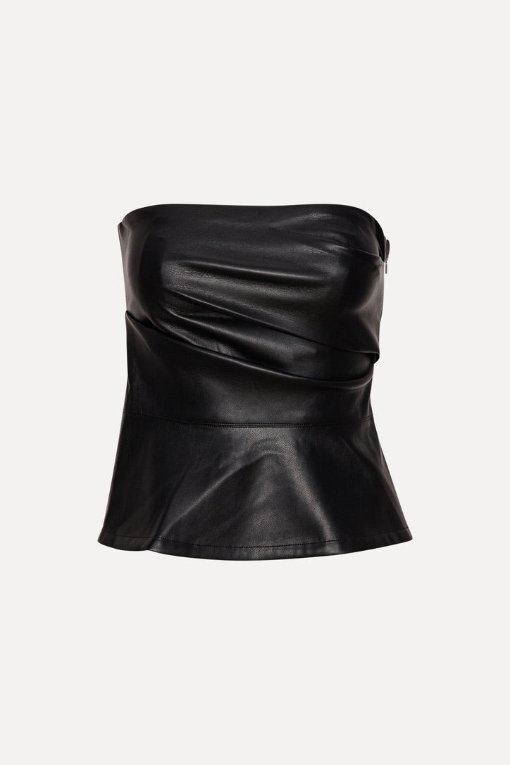 Draped Sleeveless Top Black