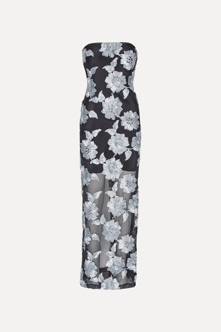 Flower Mesh Tube Dress