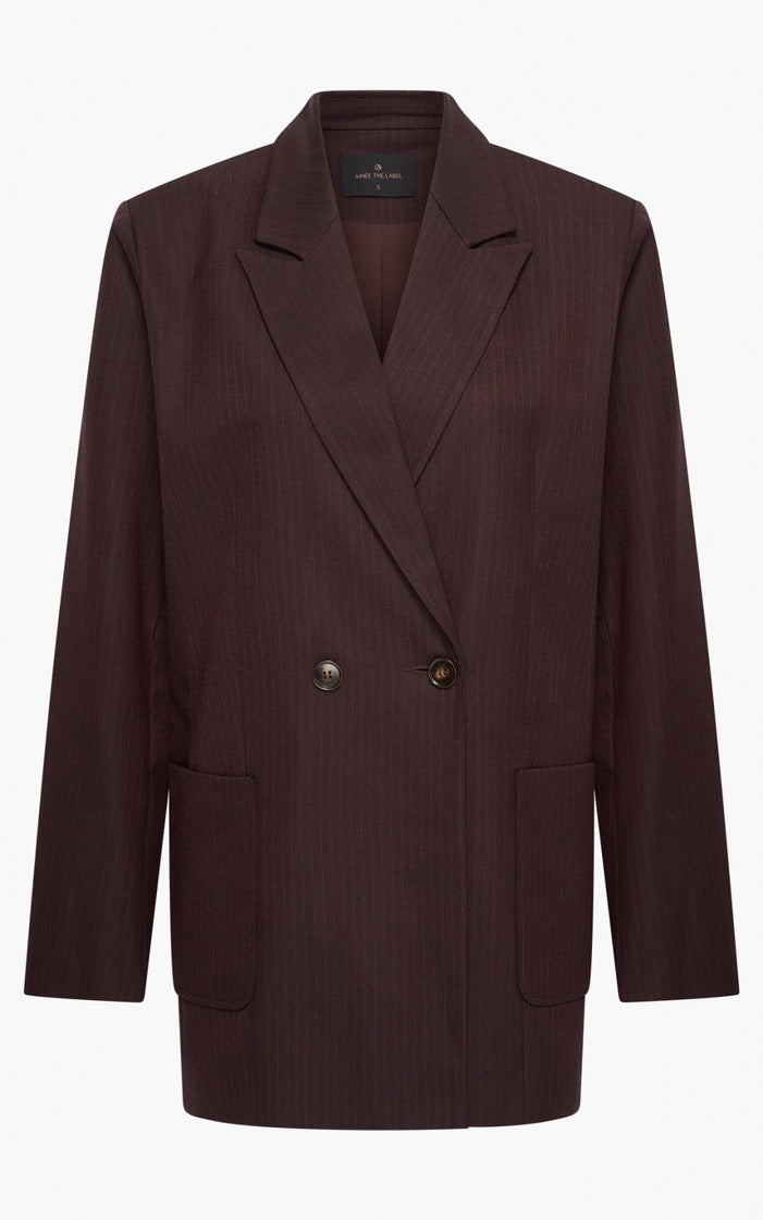 Blazer Burgundy Nadelstreifen