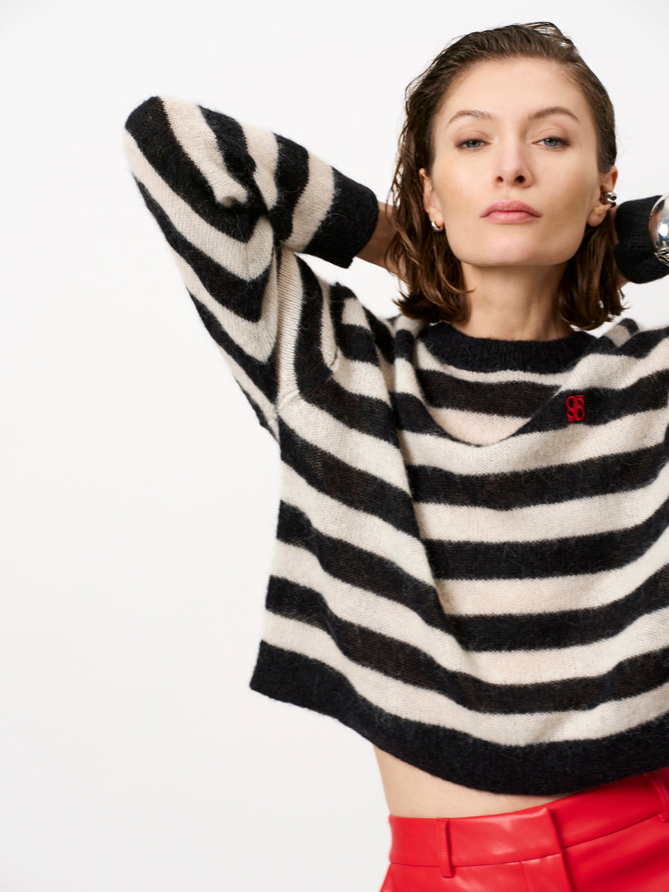 Rundhals-Strick Striped